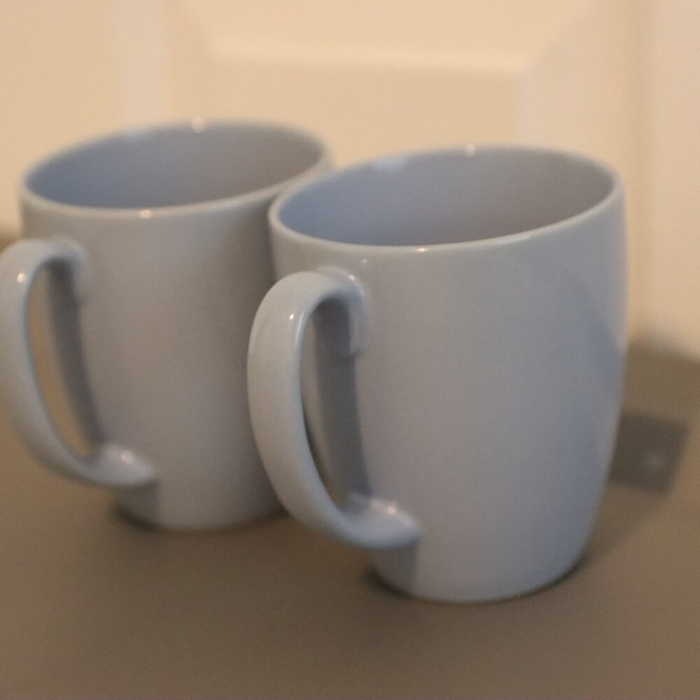 Set of 2 Light Blue EUC Corelle Coordinates Stoneware Mugs